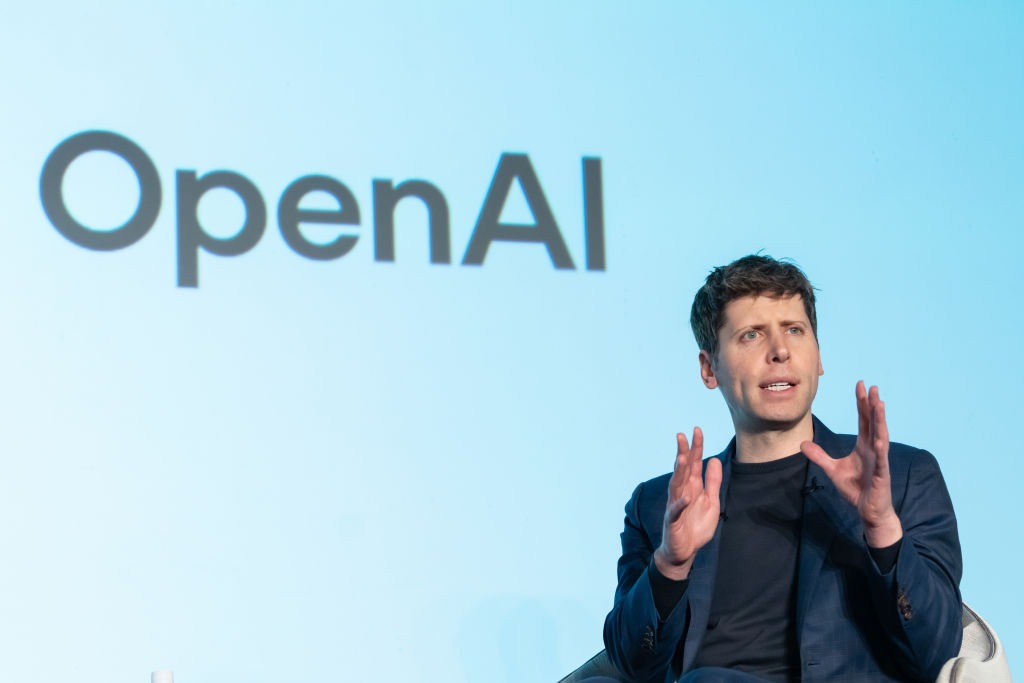 Open AI CEO Sam Altman speaks in Tokyo on Feb. 3.